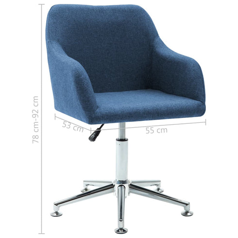 Swen Studio -  Swivel Dining Chairs 6 pcs Blue Fabric (UK/IE/FI/NO only) (6x331502)